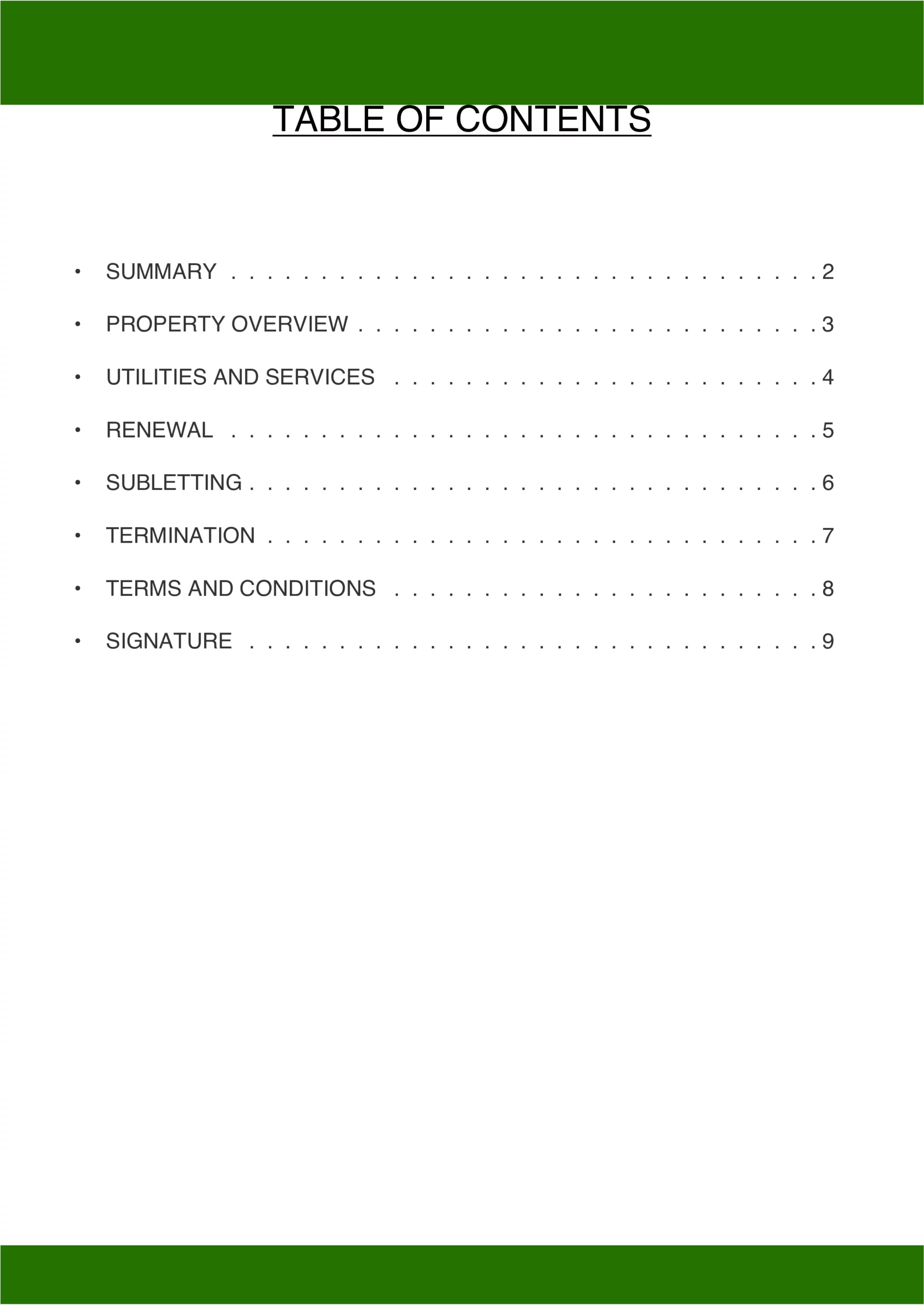 lease proposal template table of content scaled